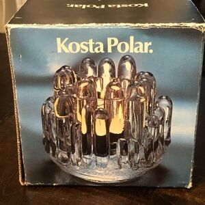 Kosta Boda “Polar” Ice TeaLight Candle Holder Original Box